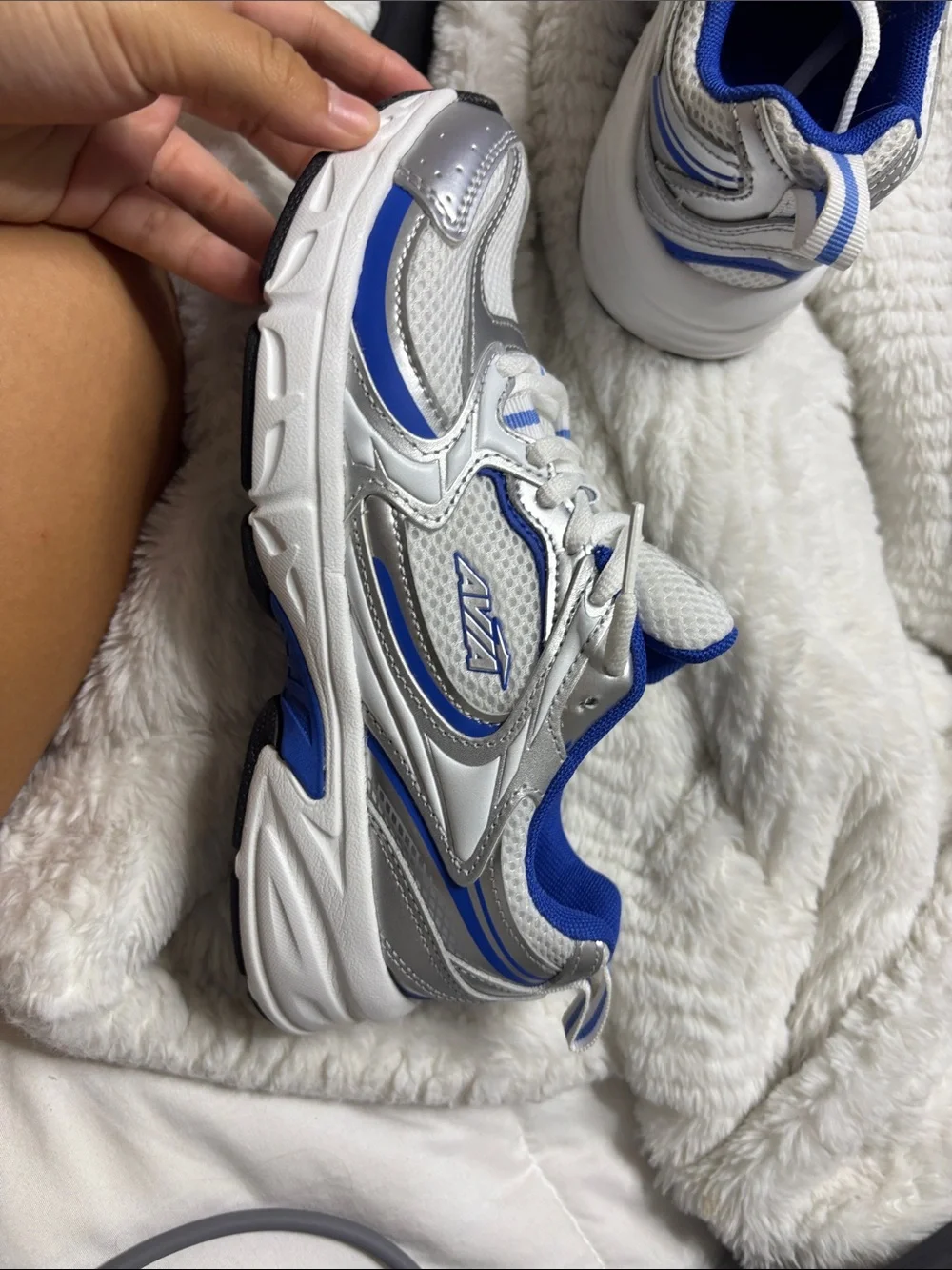 Avia Silver and Blue Running Shoe